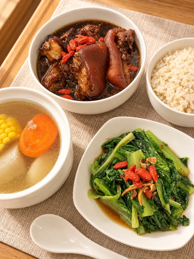 Styled presentation of Avida confinement dishes